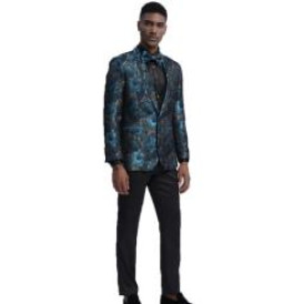 Mens Teal Slim Fit Prom Outfit Wedding Tuxedo Suit SKU#JA1843